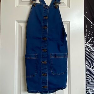 blue jean overall dress